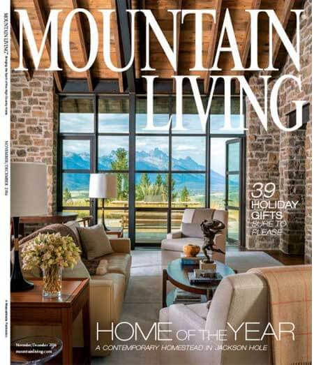 Mountain living magazine cover. 39 holiday gifts sure to please. Home of the Year. Contemporary Homestead in Jackson Hole.