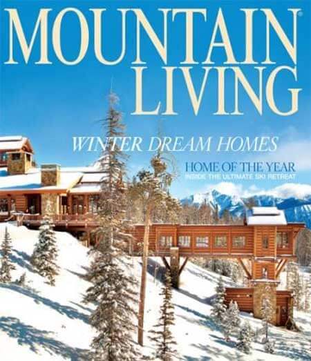 2013 Mountain living magazine cover. Winter dream homes. Home of the year.